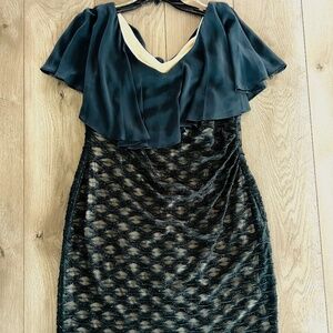 Connectd Apparel  Chiffon Overlay Sheath Dress | Size 16 | Elegant & Flattering